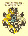 Wappen der Gienger von Wolfsegg (Abbildung seitenverkehrt)