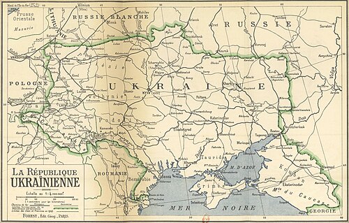 Carte de l'Ukraine en 1919