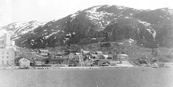 The Ivigtut cryolite mine in southwestern Greenland, 1940 Cryolite mine ivgtut greenland.jpg