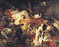 欧仁·德拉克罗瓦《萨达那帕拉之死》，1827与1844年，现藏于卢浮宫和费城艺术博物馆
