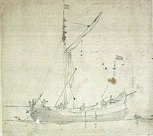 A dogger viewed from before the port beam. c. 1675 by Willem van de Velde the Younger Dogger (boat).jpg