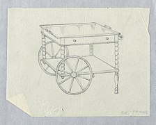 Design for Rolling Serving Table with Two Legs, 1900–05