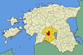 Kart over Pärsti kommune