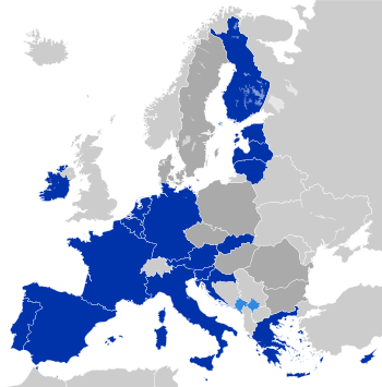 Countries using the Euro de jure Countries and...