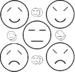 Simple emoticons of the five temperaments: San...