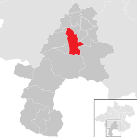 Poloha obce Gmunden v okrese Gmunden (klikacia mapa)