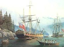 HMS Discovery was the lead ship used by George Vancouver HMS Discovery 1789 Vancouver.jpg