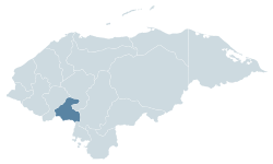 Ubicación de La Paz en Honduras.