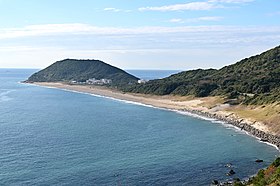 Vue aérienne du cap Irago.