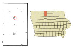 Location of Bancroft, Iowa