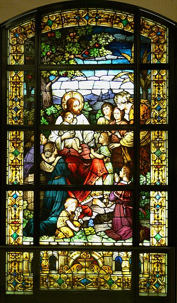 File:LA Cathedral Mausoleum Jesus and the children.jpg