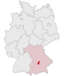 Lage des Landkreises Pfaffenhofen a.d.Ilm ind Deutschlander. 
 PNG