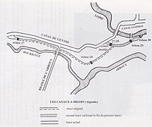 Le canal à Digoin avant le pont-canal[12].