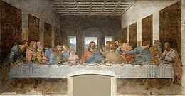 The Last Supper (1494-1499), Leonardo da Vinci, Church of Santa Maria delle Grazie, Milan Leonardo da Vinci (1452-1519) - The Last Supper (1495-1498).jpg