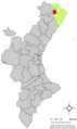 Розташування муніципалітету Черт у автономній спільноті Валенсія