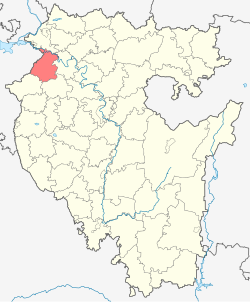 Location of Ilishevsky District in the Republic of Bashkortostan