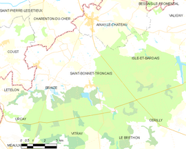 Mapa obce Saint-Bonnet-Tronçais
