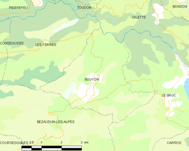 Mapa obce Bouyon