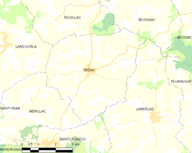 Mapa obce Éréac