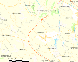 Mapa obce Nailloux