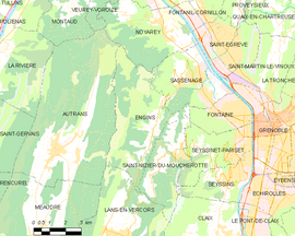 Mapa obce Engins