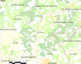 Mapa obce Cuzorn