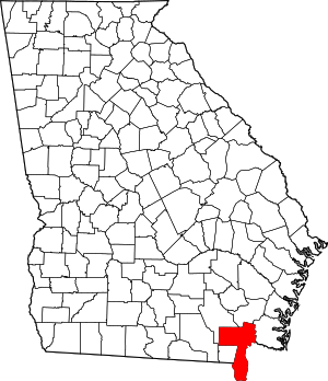 Карта штата Джорджия с указанием округа Чарльтон