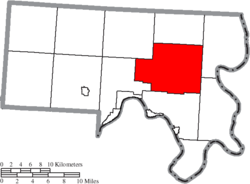 Location of Chester Township in Meigs County