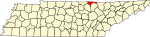 标示出皮克特县位置的地图