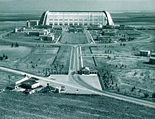 Established in 1931, Moffett Field in Sunnyvale/Mountain View has played a strategic role in Silicon Valley's evolution, researching and developing key technologies, first for the U.S. military and then for NASA. Today it hosts the Ames Research Center. Moffett Field circa 1934.jpg