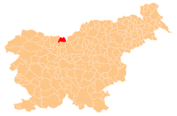Localização do município de Jezersko na Eslovênia