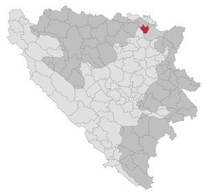 Lage der Gemeinde Pelagićevo in Bosnien und Herzegowina (anklickbare Karte)