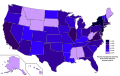 Percent of population claiming Asian Indian ethnicity by state in 2010