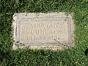 Grave-site of Dr. John Taylor Dunlap (1887-1923).