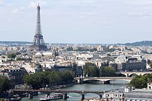 Seine river and Eiffel Tower Seine and Eiffel Tower from Tour Saint Jacques 2013-08.JPG