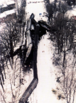 Aerial view of the accident aftermath