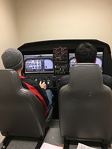 Simulator with primary flight instruments replicated with flat displays Simpic.jpg