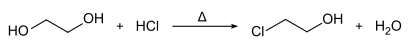 C2H4(OH)2 + HCl → C2H4ClOH + H2O