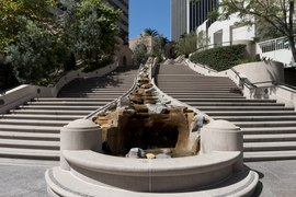 The Bunker Hill Steps linking Hope Street to Fifth Street in Los Angeles