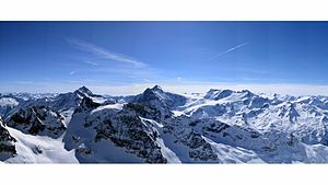 View of Swiss Alps from Mount Titlis