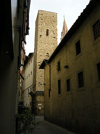 Torre della Castagna, early headquarters of the Priori of the Guilds of Florence Torre della castagna 21.JPG