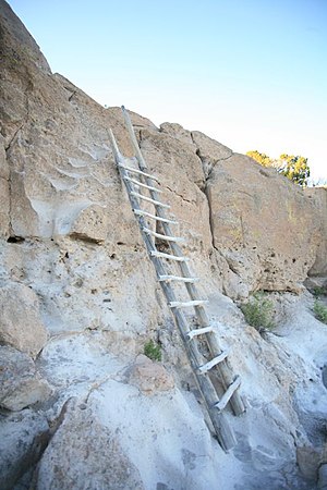 Ladders new & ancient at Tsankawi