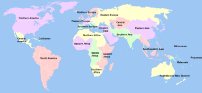 Regiunile geografice după criteriile ONU