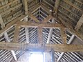 Roof truss in hay barn-reused from an earlier building