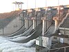 Wivenhoe Dam spilling with all five floodgates open in October 2010