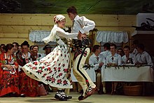 "A Gorals' Wedding" - bride and groom dance "A Goral Wedding" at Dom Ludowy Theatre - bride and groom dancing.jpg