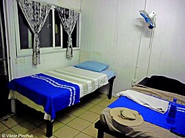 Hostel with private rooms, shared kitchen and shower, Apia (Samoa, 2019)