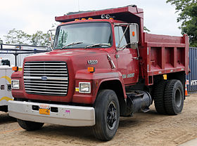1989 Ford LN8000 Diesel dump truck, red.jpg