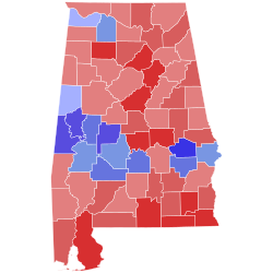 2002 United States Senate election in Alabama results map by county.svg