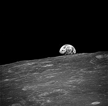The first photograph taken by a human of Earth from the Moon, just before Earthrise was taken AS08-13-2329.jpg